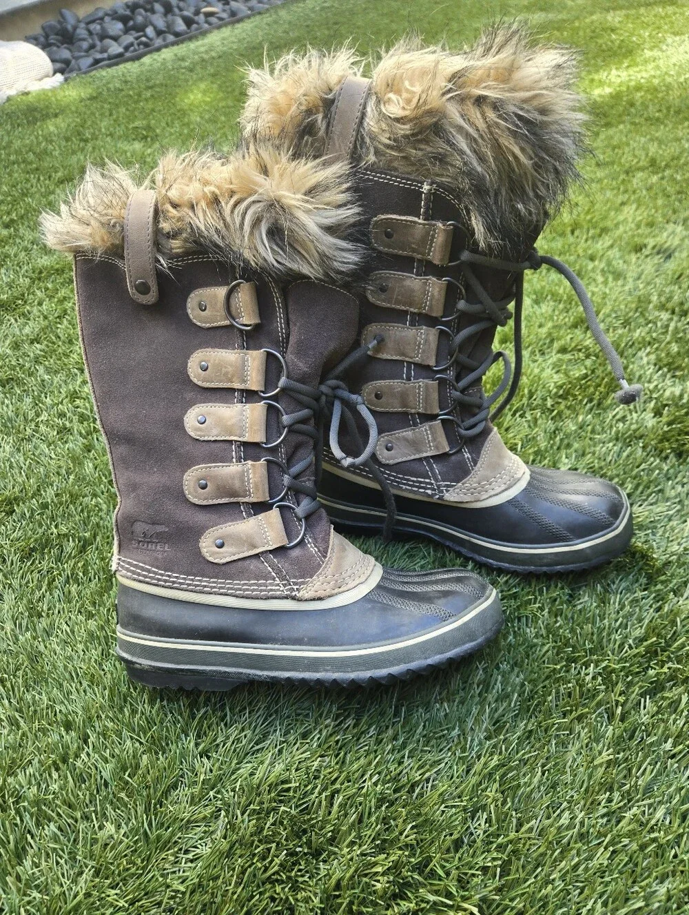 Womens Sorel NL1540 Joan of Arctic Snow Gray Waterproof Leather Boots Size 8